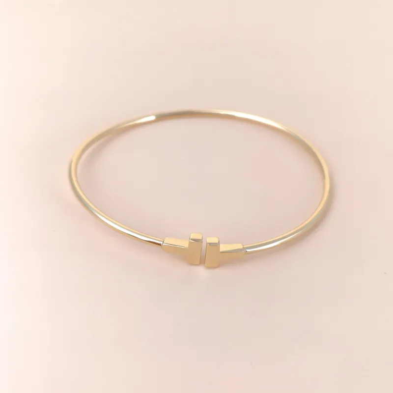 Tiffany&Co. Bangle T Collection T Yellow Gold Yellow Gold 18KY ellow Gold One Size17.1cm