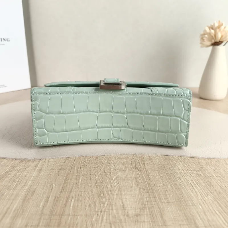 BALENCIAGA Crossbody Bag Hourglass Hourglass Bag Green Calfskin Mini 19 × 5 × 12 cm — cover view 4 of 5