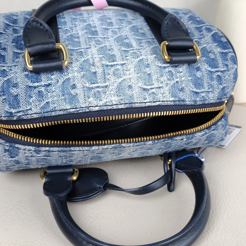 DIOR Crossbody Bag Groove 20 Top Handle Bag Blue Small 20.5 × 12 × 13.5 cm — detail view 12 of 12