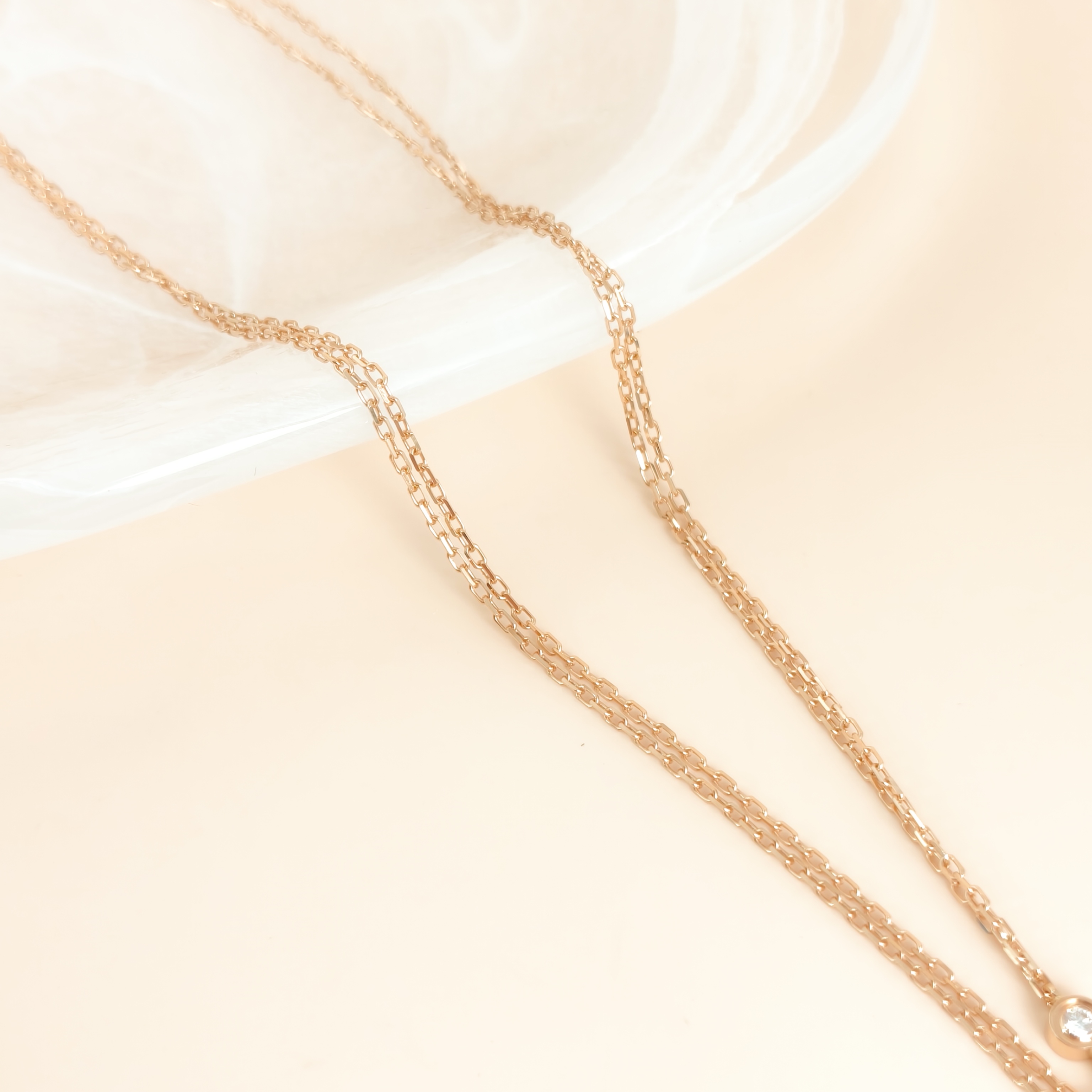 CARTIER Necklace LOVE Collection Pendant 2 Diamond Rose Gold 18KR ose Gold Small Edition40cm — cover view 2 of 8