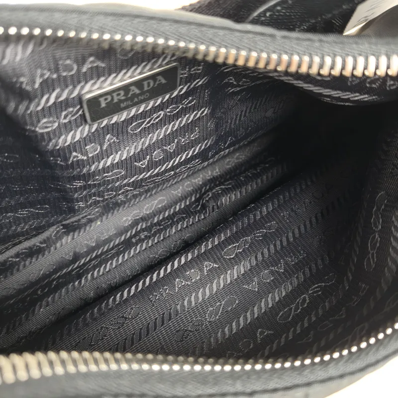 PRADA Crossbody Bag Re-Edition 2005 Hobo Black Nylon Mini 22 × 6 × 18 cm — detail view 12 of 12
