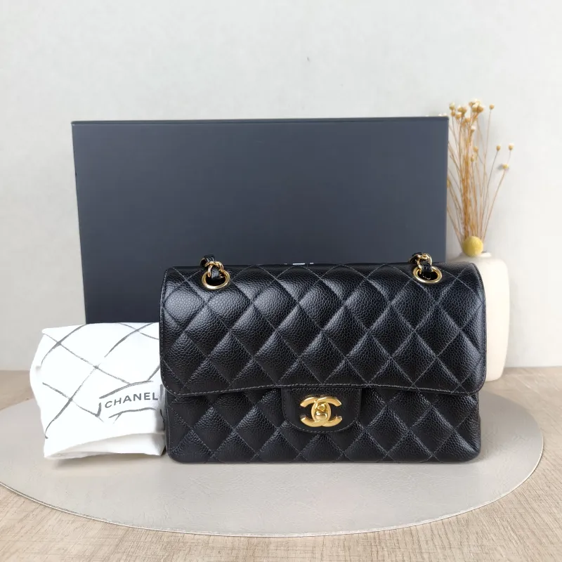 Chanel Crossbody Bag Classic Flap CF Black Grained Calfskin Small 23 × 6 × 14.5 cm — cover view 6 of 6