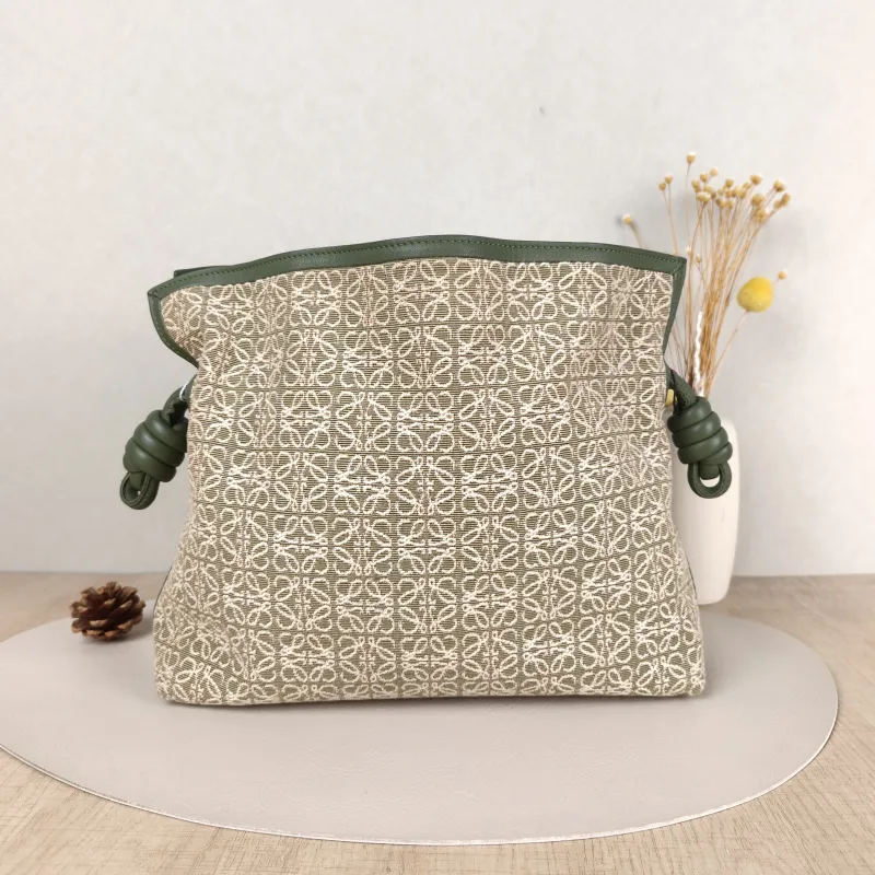 LOEWE Crossbody Bag Flamenco Green Monogram Canvas Medium30 × 10.5 × 24.5 cm