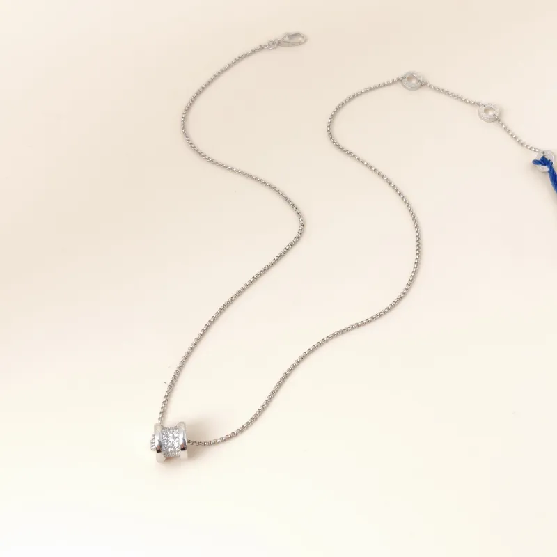 Bvlgari Necklace B.zero1 Pavé Diamond White Gold 18KW hite Gold Diamond Mini 44cm — cover view 9 of 11