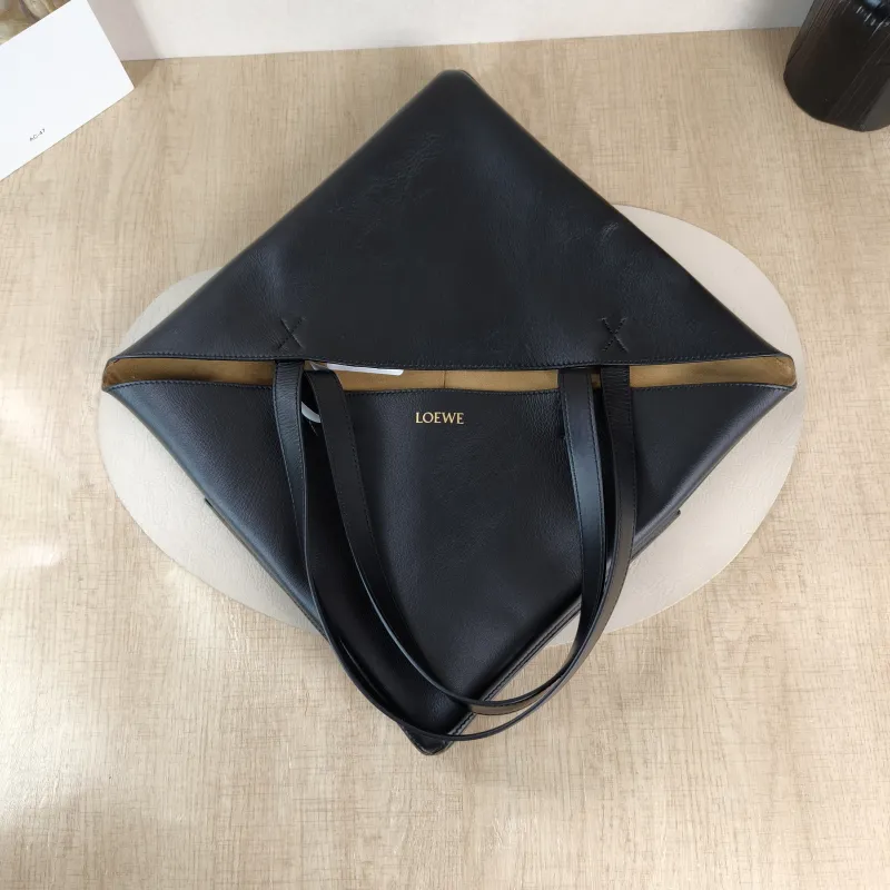 LOEWE Top Handle Bag Puzzle Fold Shopping Tote Black CC alfskin Large 42 × 41 × 18 cm — cover view 2 of 6