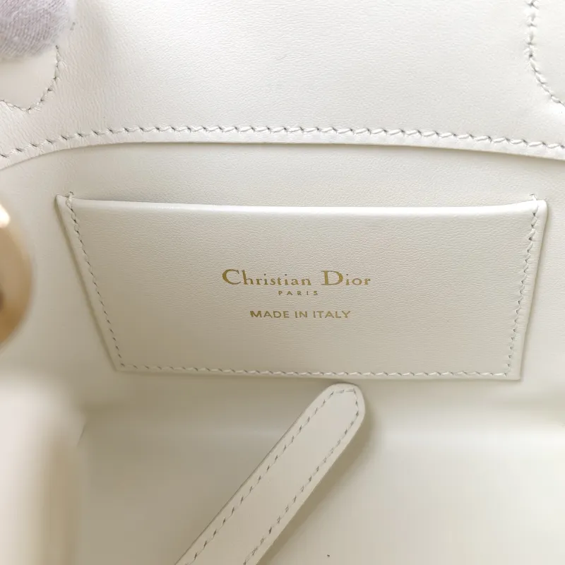 DIOR Top Handle Bag TOUJOURS Edition White Gold Calfskin Mini 13 × 12 × 15 cm — detail view 5 of 10