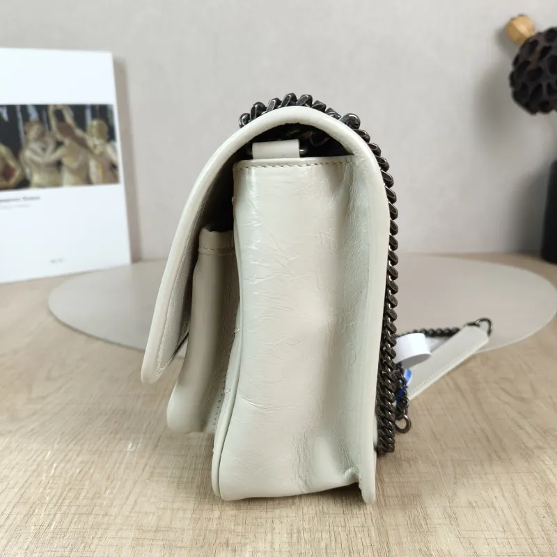 SAINT LAURENT Crossbody Bag Niki D White Waxed Leather Small 21 × 7.5 × 16 cm — detail view 1 of 12