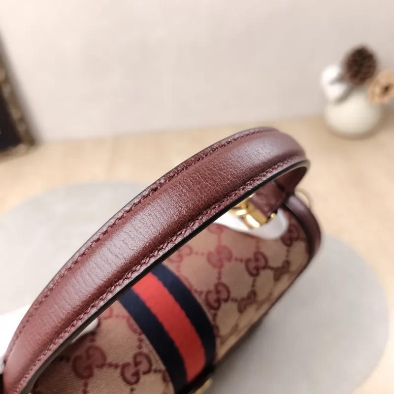 GUCCI Crossbody Bag Ophidia GG Messenger Bag Burgundy Canvas Medium25 × 7 × 17.5 cm — detail view 5 of 18