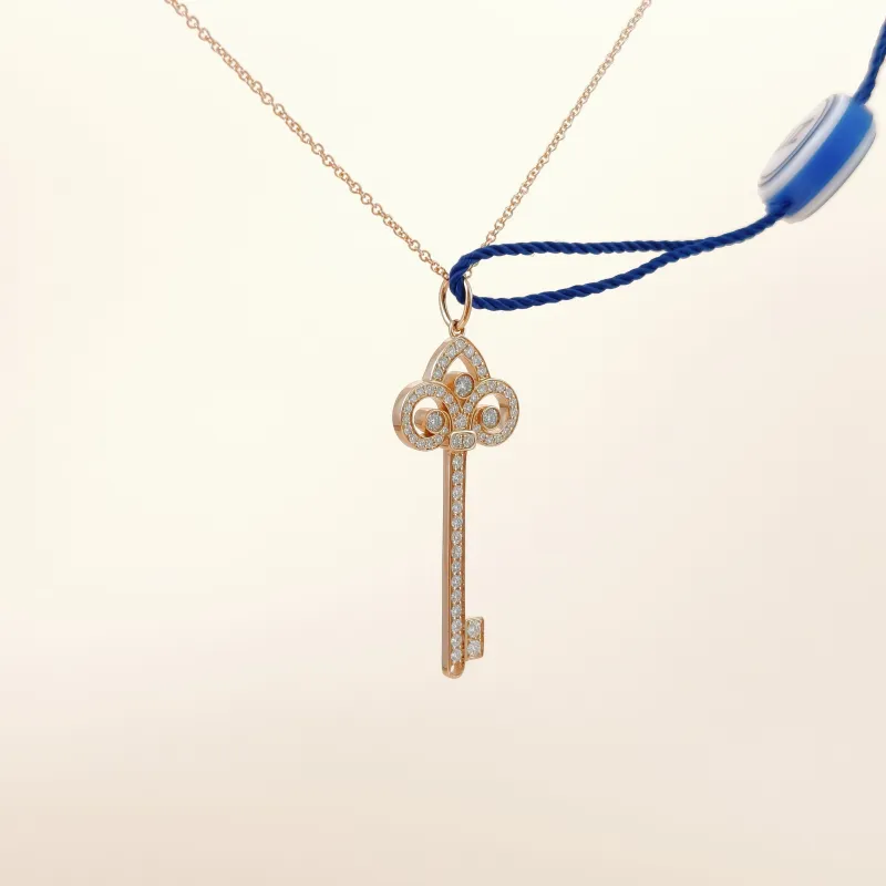 Tiffany&Co. Necklace Keys Collection Pavé Diamond Necklace Pendant Rose Gold Diamond18KR ose Gold One Size45cm — cover view 8 of 13