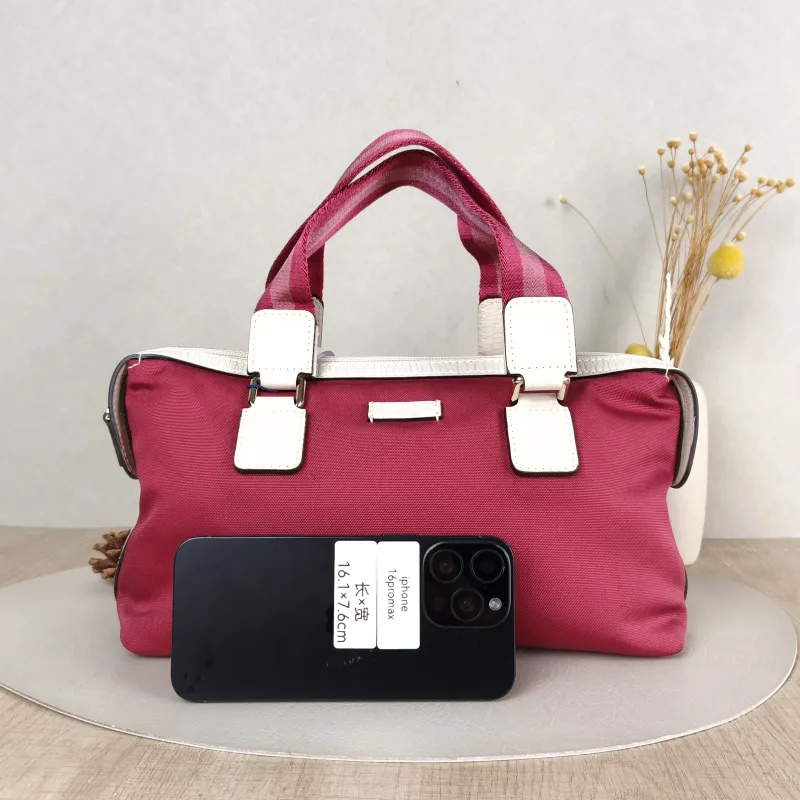 GUCCI Top Handle Bag Top Handle Bag Pink Canvas One Size30 × 9 × 18 cm — cover view 4 of 5