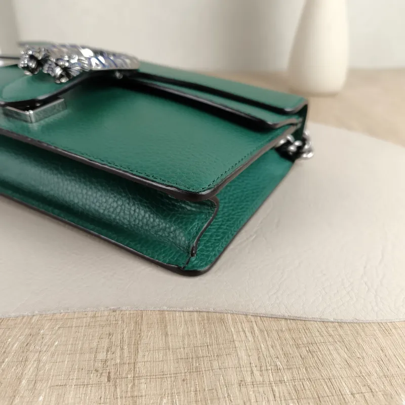 GUCCI Shoulder Bag Dionysus Green Calfskin Small 25 × 7 × 13.5 cm — detail view 7 of 11