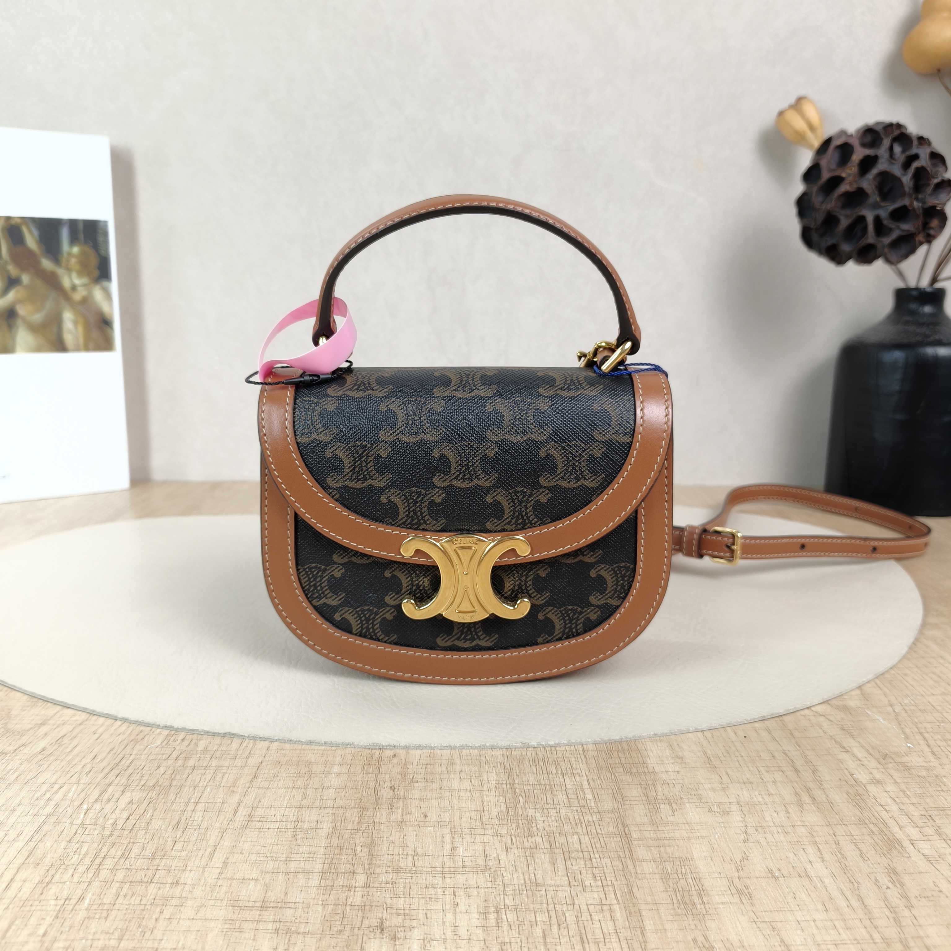 CELINE Crossbody Bag BESACE CLEA Edition Monogram PV Cmini15.5 × 5 × 11.5 cm