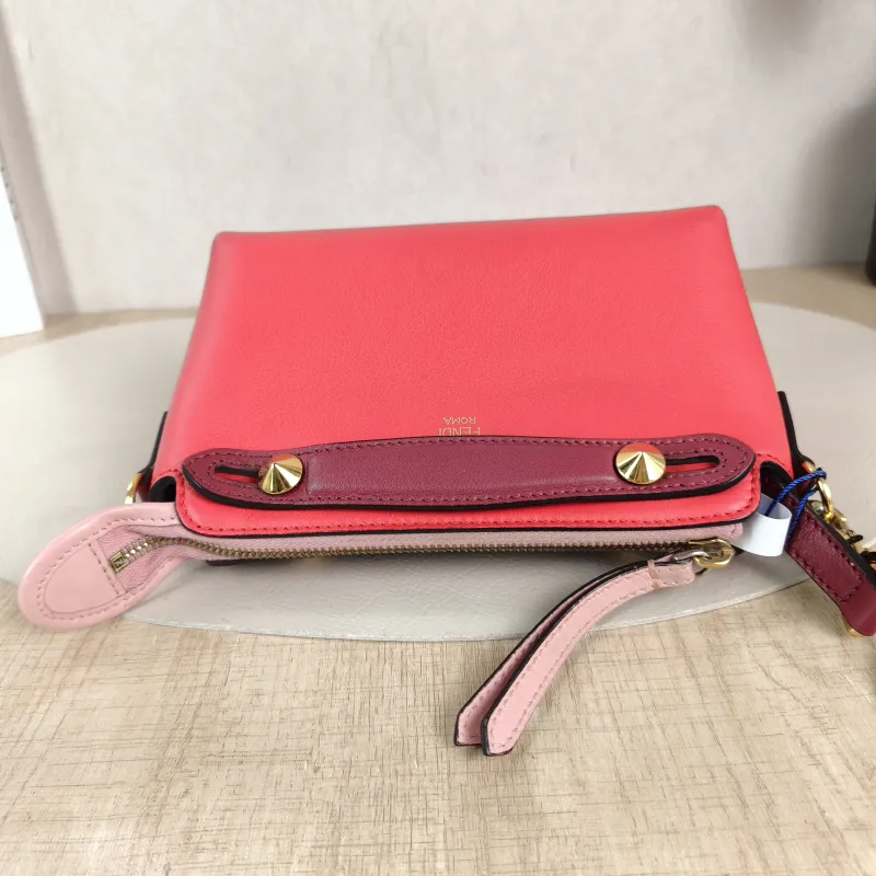 FENDI Crossbody Bag by the way Red Calfskin Mini 20.5 × 9 × 12 cm — detail view 6 of 11