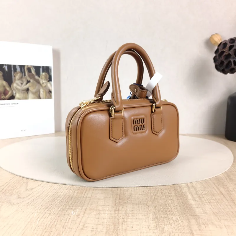 Miumiu Top Handle Bag Arcadie Collection Bowling Bag CC alfskinmini19 × 5 × 10 cm — cover view 2 of 6