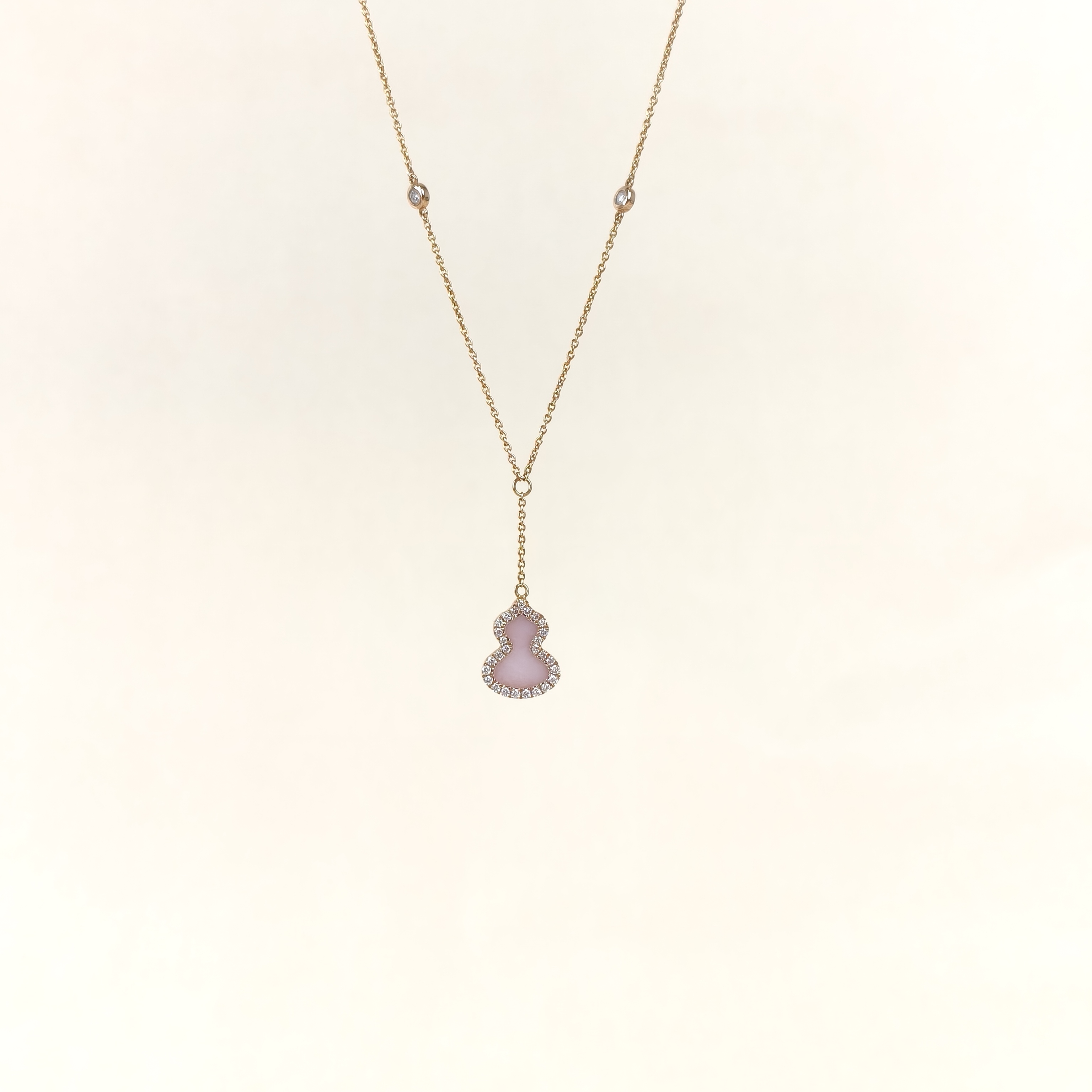 Qeelin Necklace Wulu Collection Necklace Pink18KY ellow Gold Pearl Diamond Small1.1-44