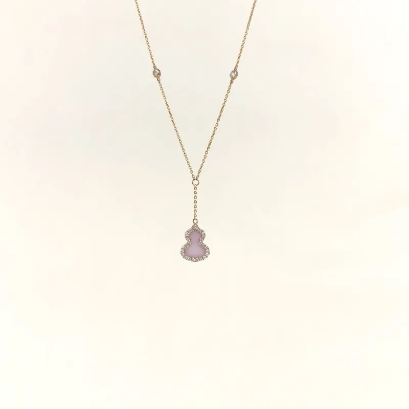 Qeelin Necklace Wulu Collection Necklace Pink18KY ellow Gold Pearl Diamond Small1.1-44