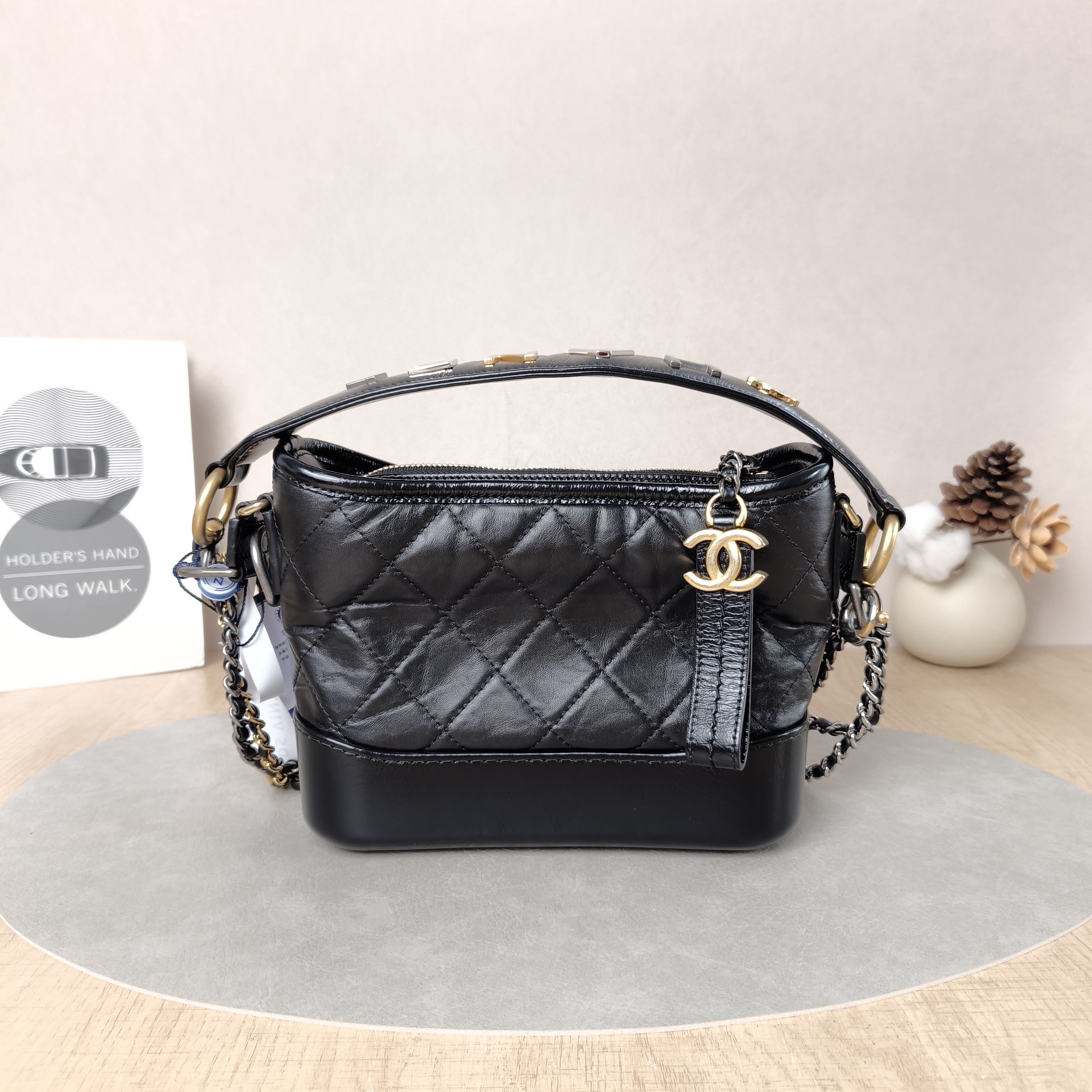Chanel Crossbody Bag Gabrielle Gabrielle Bag Black CC alfskin Small20 × 8 × 15 cm