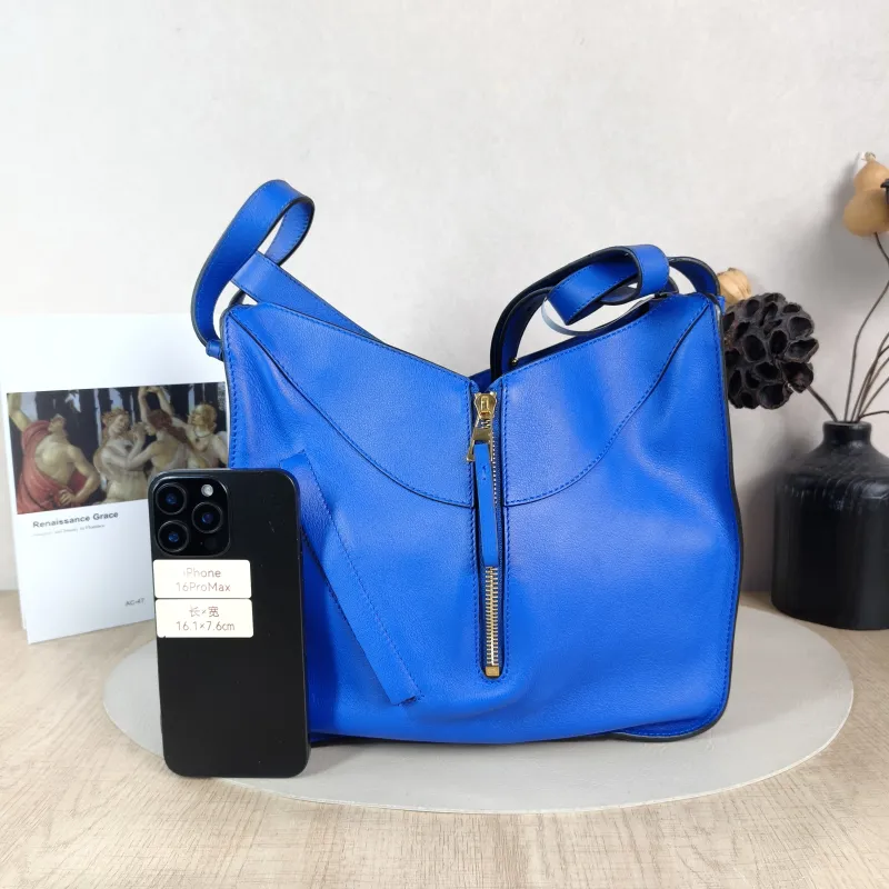 LOEWE Shoulder Bag Hammock Blue Calfskin Small 30 × 14 × 25 cm — cover view 5 of 5