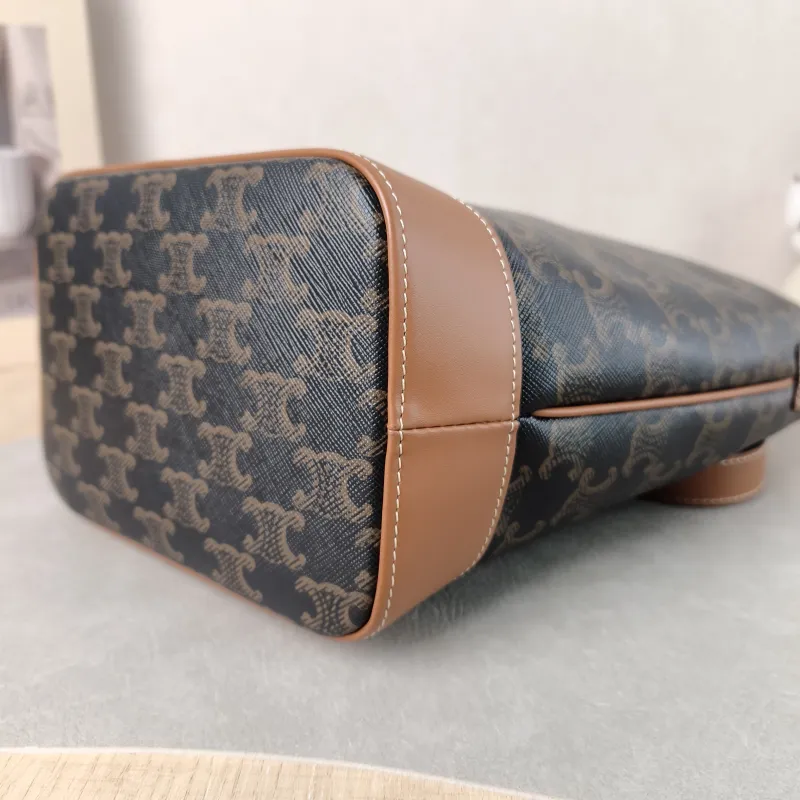 CELINE Crossbody Bag Triomphe Bucket Bag Monogram PVC Small 22 × 13 × 26 cm — detail view 3 of 10