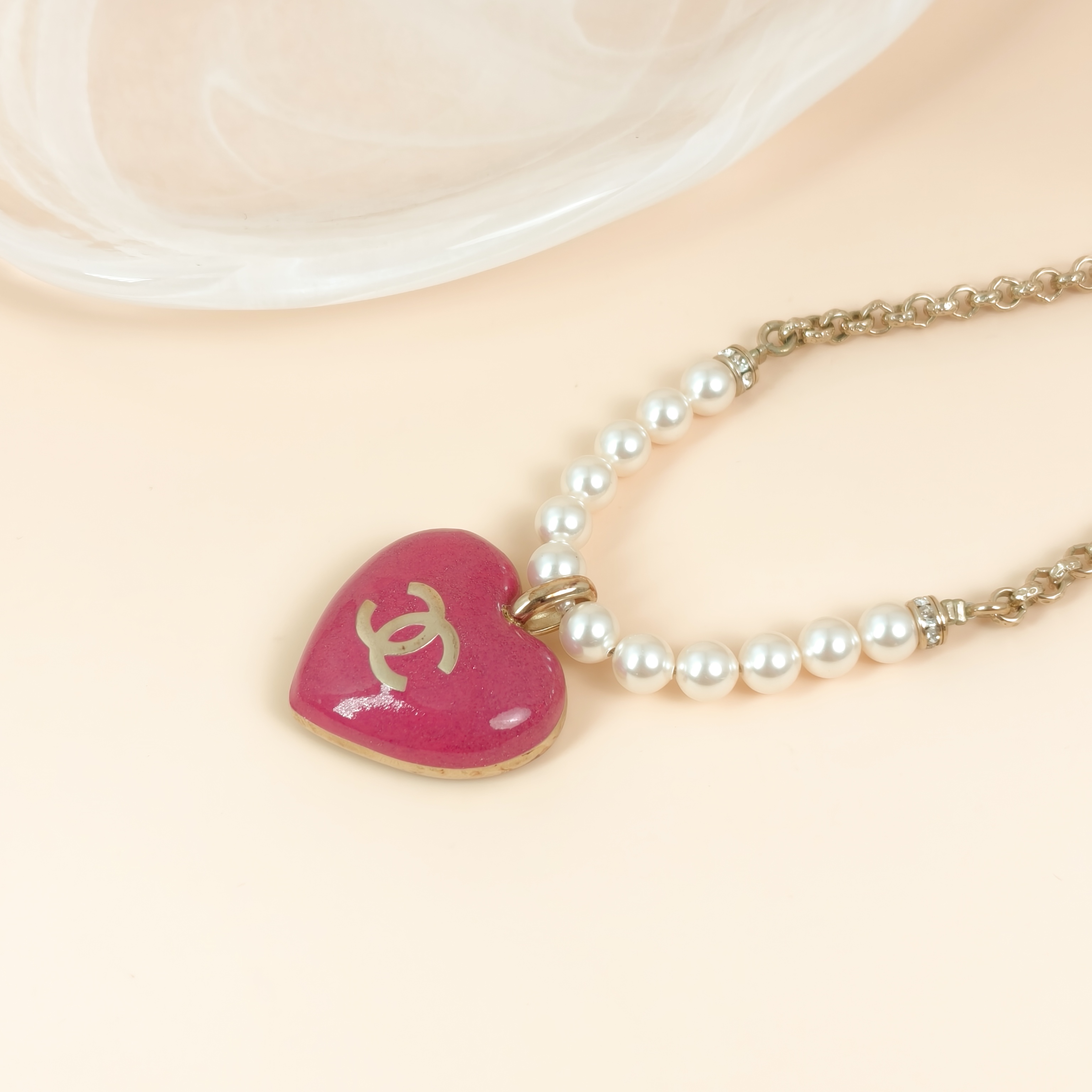Chanel Necklace Necklace Pink Pearl One Size37cm — cover view 3 of 9