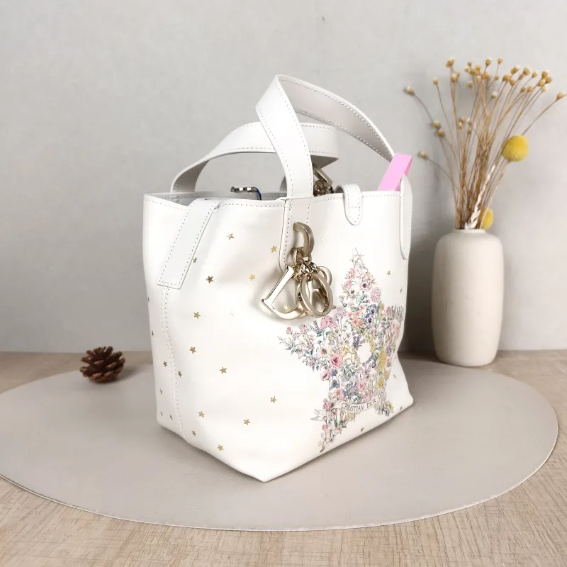 DIOR Top Handle Bag TOUJOURS Edition White Calfskin Small 18.5 × 12 × 18.5 cm — cover view 4 of 5