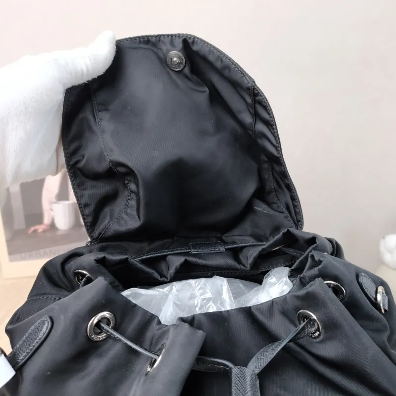 PRADA Backpack Nylon Backpack Black Nylon One Size 30 × 15 × 30 cm — detail view 11 of 14