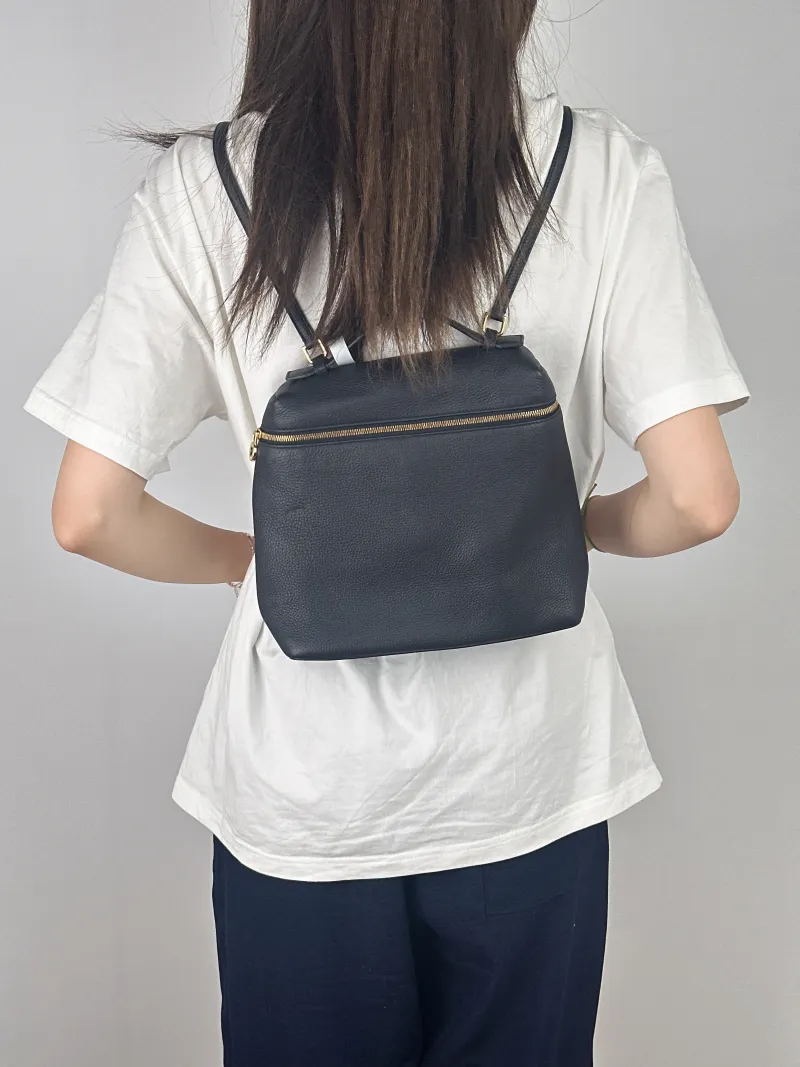 Loro Piana Backpack Backpack Black Calfskin One Size23 × 8 × 21 cm — on-model view 1 of 3