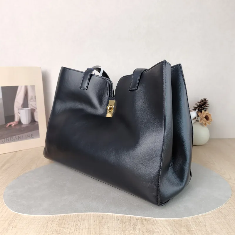 CELINE Shoulder Bag Cabas 16 Tote Bag Black Calfskin Large 37 × 14 × 26 cm — cover view 3 of 6