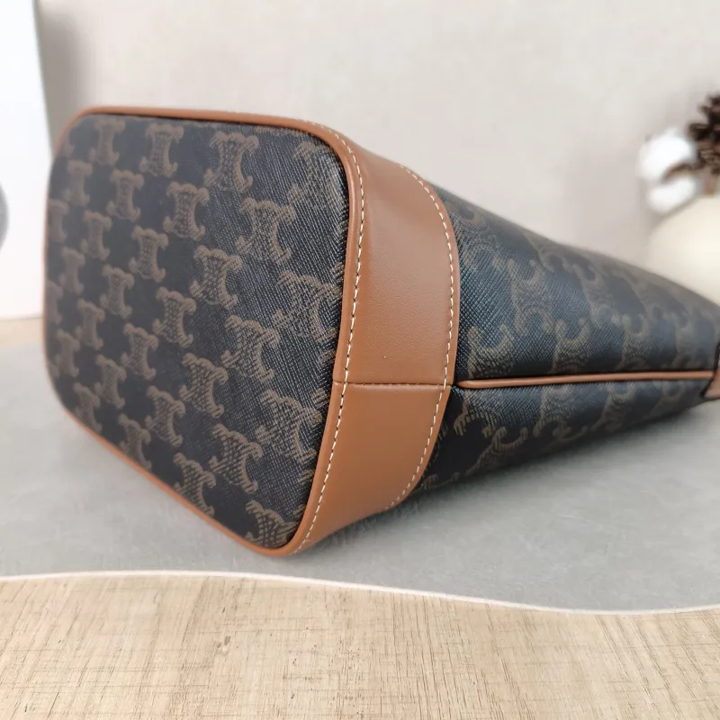 CELINE Crossbody Bag Triomphe Bucket Bag Monogram PVC Small 22 × 13 × 26 cm — detail view 6 of 12
