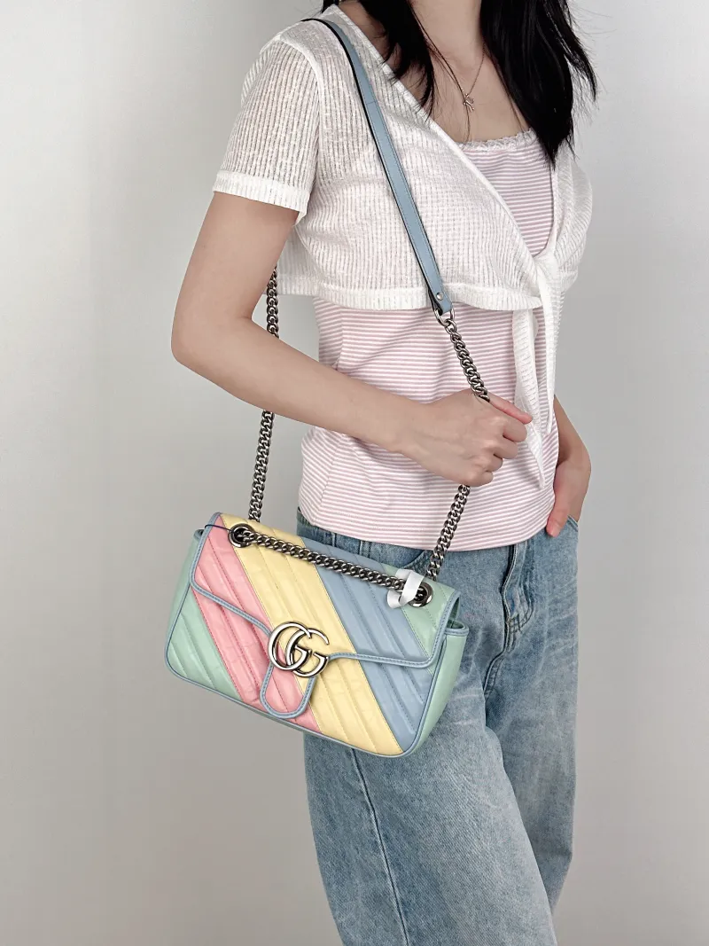 GUCCI Crossbody Bag GG Marmont Medium Marmont 26 Calfskin Medium26 × 7 × 15 cm — on-model view 1 of 3