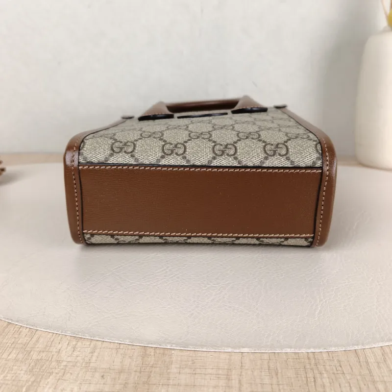 GUCCI Crossbody Bag GG Retro Collection Tote Bag Brown PVC Mini 16 × 7 × 20 cm — cover view 3 of 5