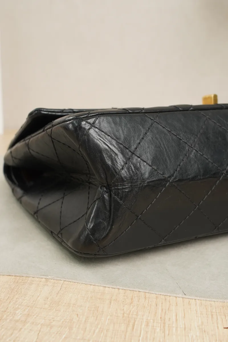 Chanel 2.55 Conditioned Medium Black with Gold-Tone Hardware Calfskin15 · Authenticity Card · 28 × 7.5 × 19.5 cm — cover view 7 of 7