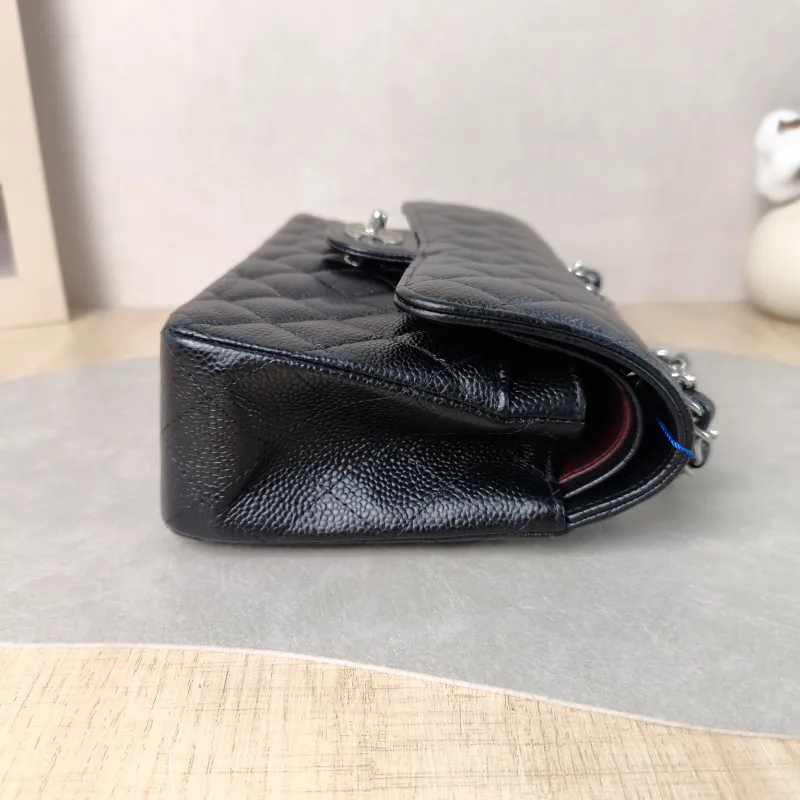 Chanel Crossbody Bag Classic Flap CF Black Grained Calfskin Small 23 × 6 × 14.5 cm — detail view 14 of 14