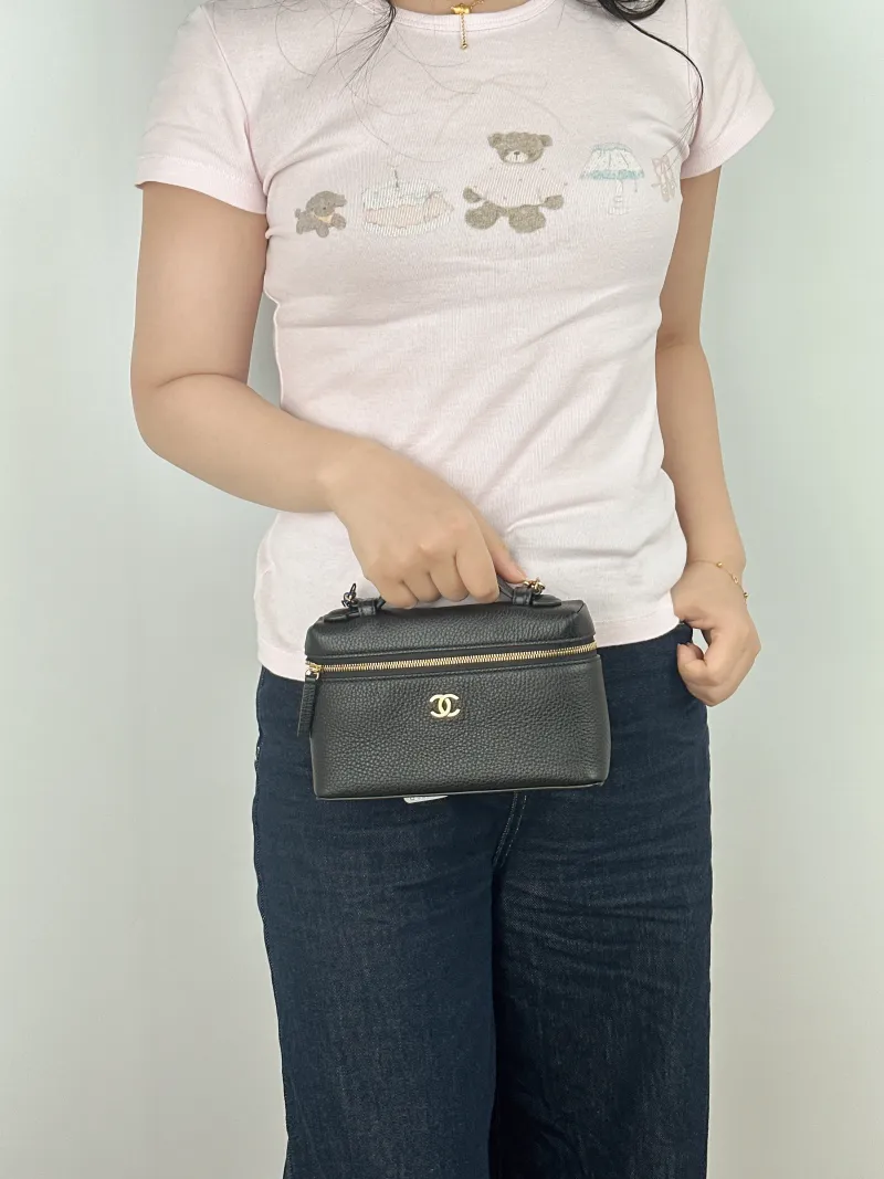 Chanel Crossbody Bag lp Box Bag Top Handle Crossbody Bag Black Calfskin One Size 19.5 × 5 × 17 cm — on-model view 2 of 2