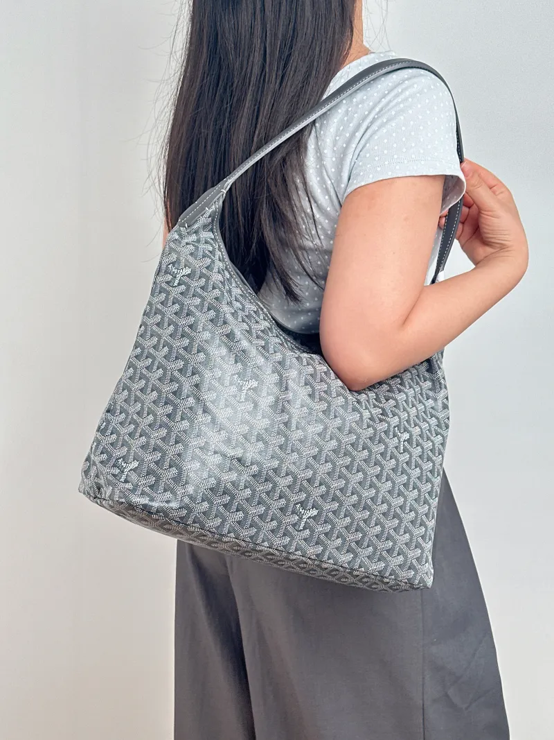 GOYARD Shoulder Bag Boheme Hobo​ Grey ine Canvas Small 43 × 14 × 27 cm — on-model view 2 of 2