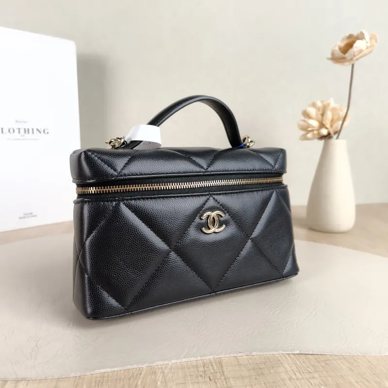 Chanel Crossbody Bag lp Box Bag Top Handle Crossbody Bag Black Calfskin 19.5 × 5 × 12 cm — cover view 3 of 5