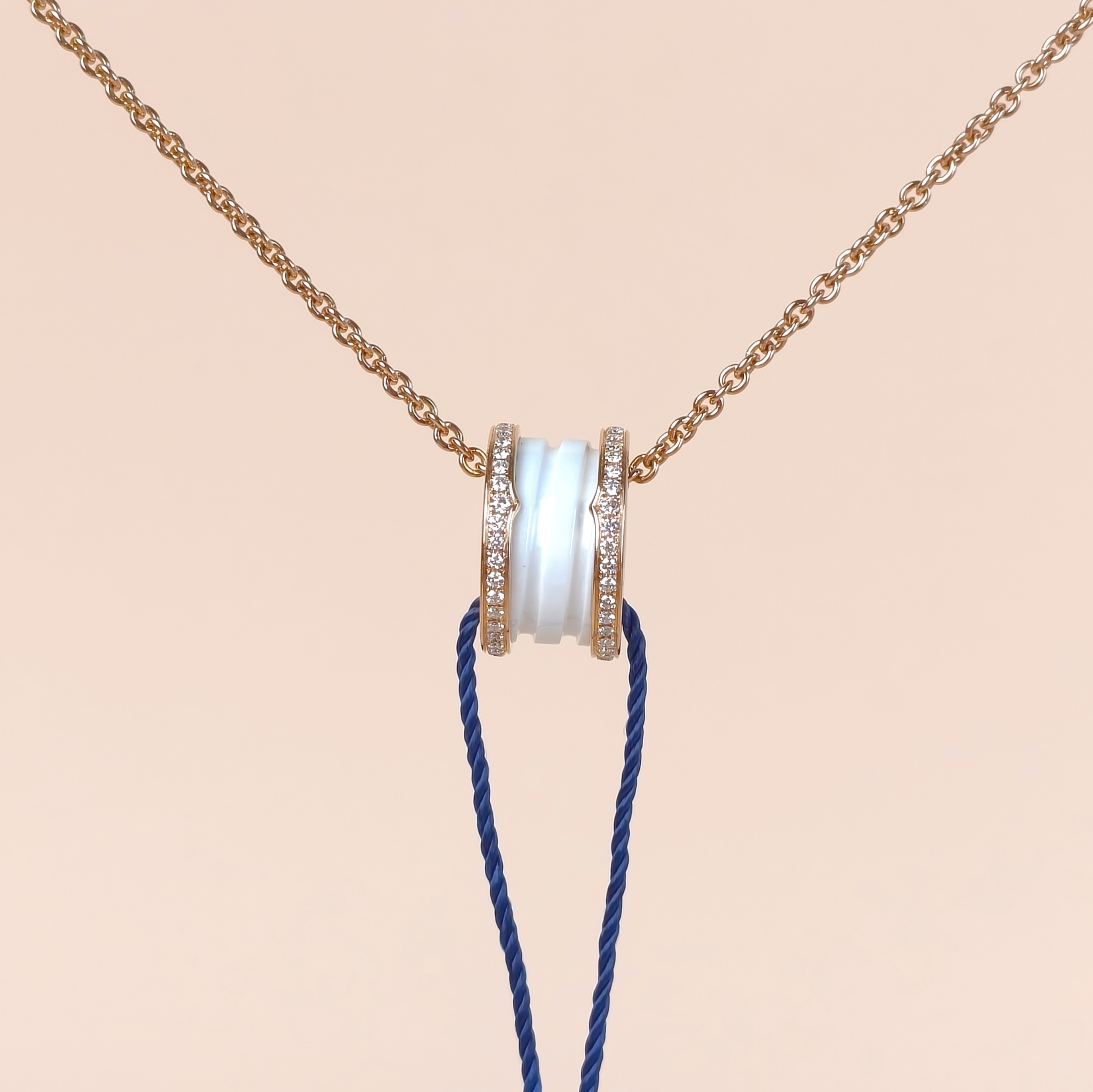 Bvlgari Necklace B.ZERO1Collection White Pavé Diamond Rose Gold Rose Gold Diamond18KR ose Gold One Size46cm
