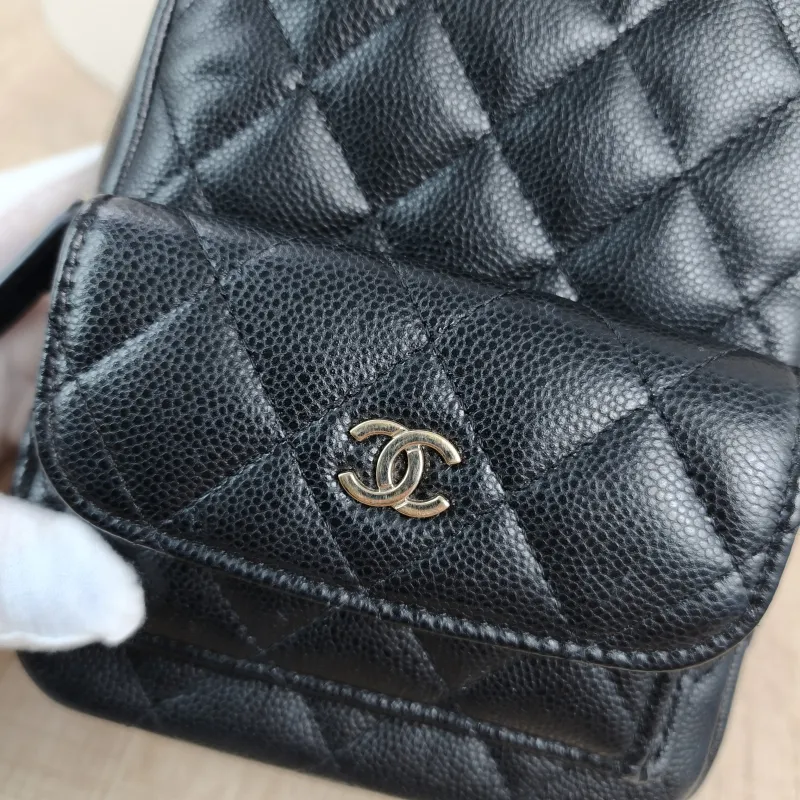 Chanel Crossbody Bag Mini Backpack Crossbody Bag Black Grained Calfskinmini13 × 9 × 18 cm — detail view 5 of 13