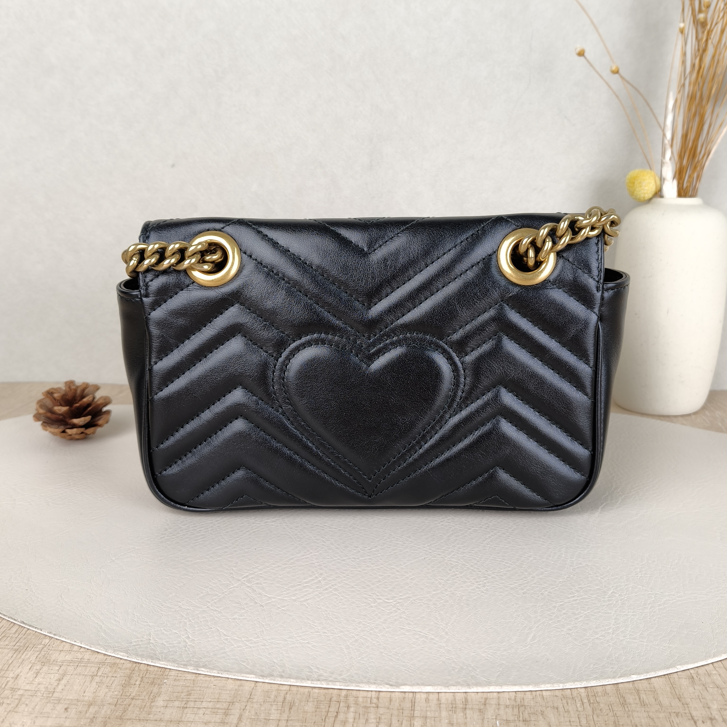 GUCCI Crossbody Bag GG Marmont Small Marmont 22Black CC alfskin Small22 × 6 × 13 cm — cover view 5 of 5