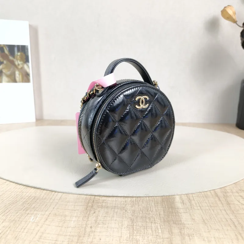 Chanel Crossbody Bag Crossbody Bag Black with Gold-Tone Hardware Waxed Leather Mini 12 × 5.5 × 11 cm — cover view 5 of 5