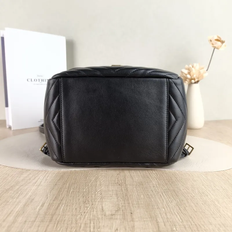 SAINT LAURENT Backpack Joe Backpack Black Lambskin One Size 22 × 15 × 29 cm — cover view 5 of 5