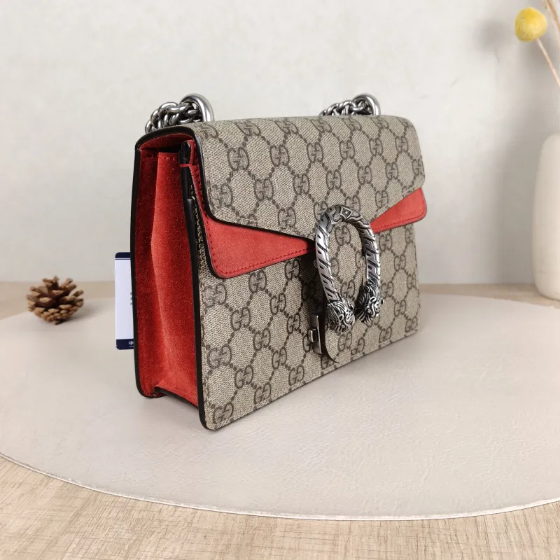 GUCCI Crossbody Bag Dionysus Monogram Red PVC Mini 20 × 5 × 15.5 cm — cover view 5 of 5