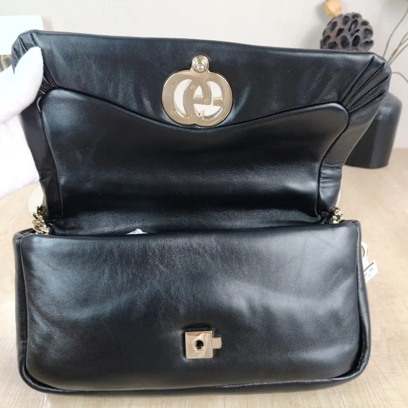 GUCCI Crossbody Bag GG Milano Collection Shoulder Bag Black Lambskin Small 26 × 6 × 14 cm — detail view 6 of 13