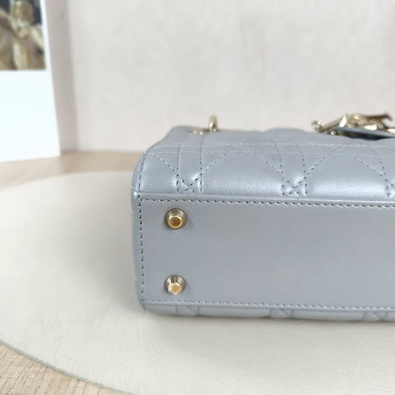 DIOR Crossbody Bag Lady Lady Dior Bag Grey Lambskinmini17 × 7 × 15 cm — detail view 1 of 12