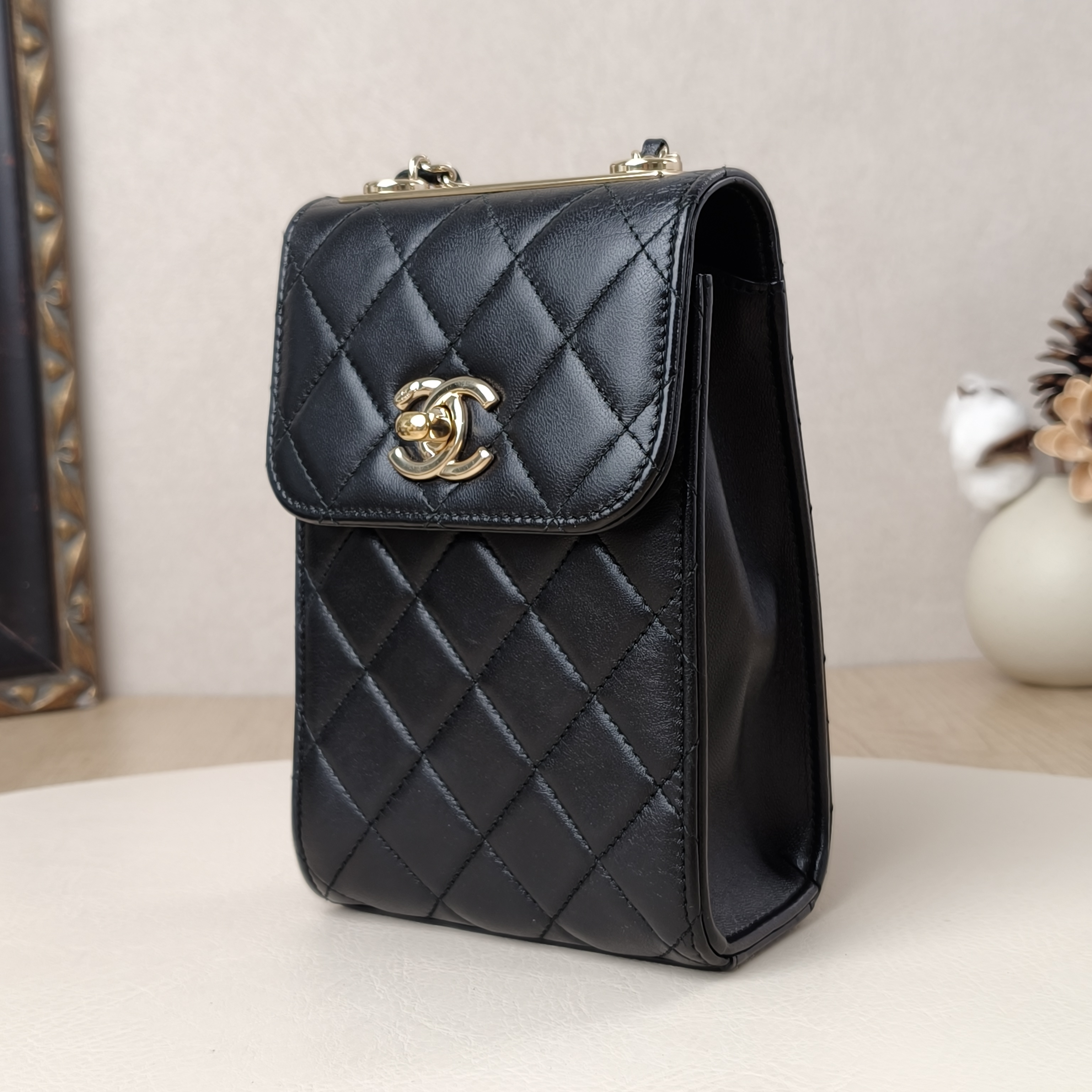 Chanel Black with Gold-Tone Hardware Lambskin24 · Dust Bag · Box · 11 × 5.5 × 17 cm — cover view 9 of 10