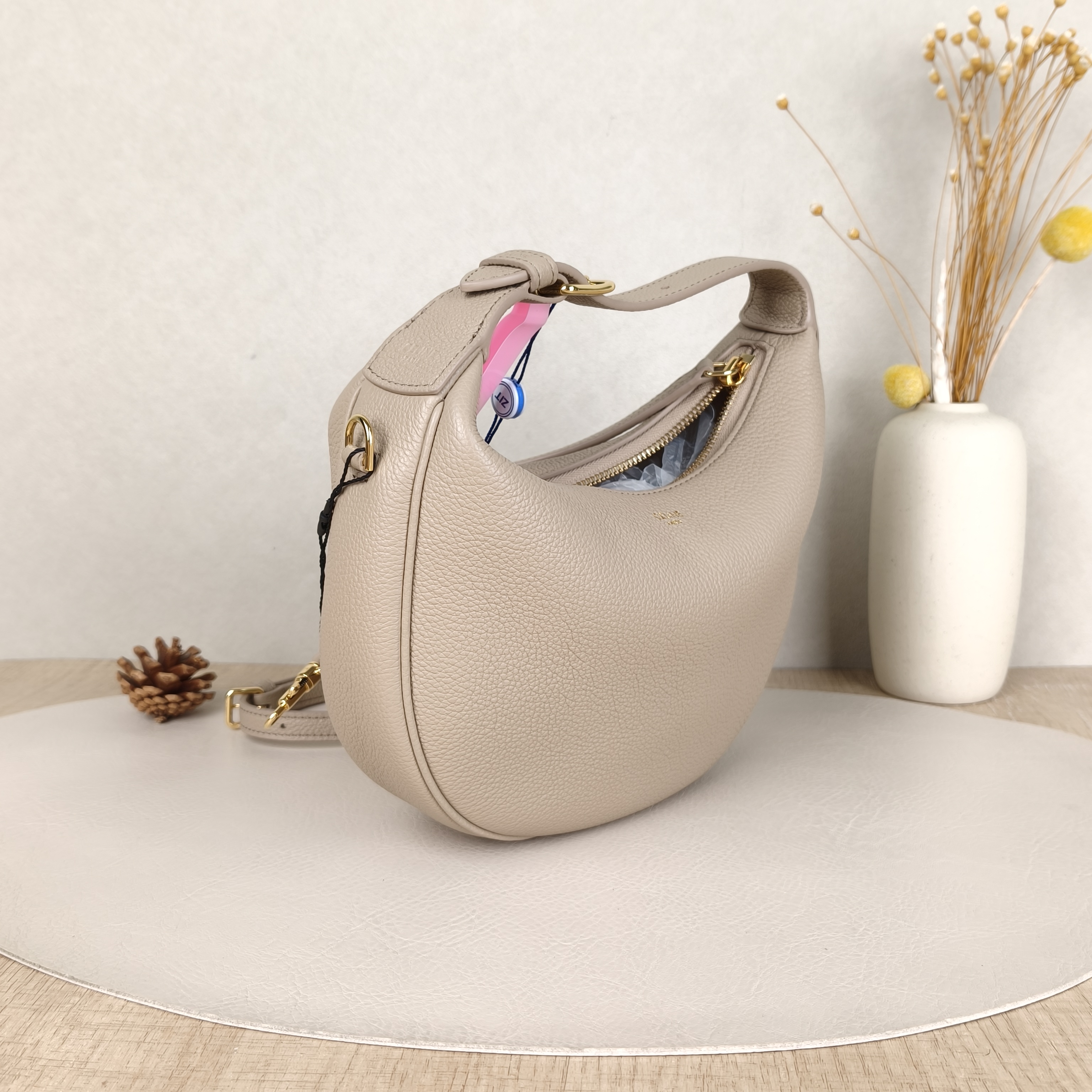 CELINE Crossbody Bag TEEN LULU hobo Taupe Calfskin Small21 × 5 × 24 cm — cover view 2 of 6