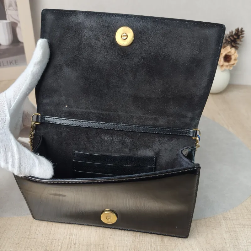 DIOR Crossbody Bag ama Black Patent Leather Mini 19 × 3 × 12 cm — detail view 12 of 12