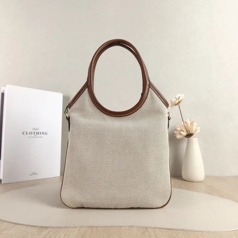 Miumiu Shoulder Bag IVY Tote Shopping Tote Beige Brown Canvas Mini 20*24 — cover view 6 of 6
