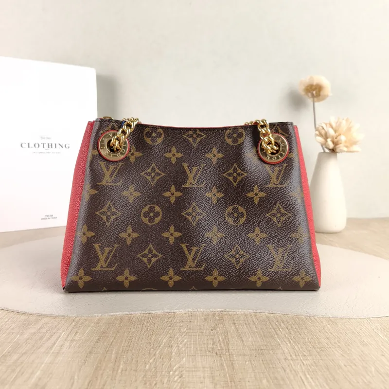 Louis Vuitton Crossbody Bag Surène BB Chain Bag Red Monogram PVC · Calfskin BB 24 × 11 × 17 cm