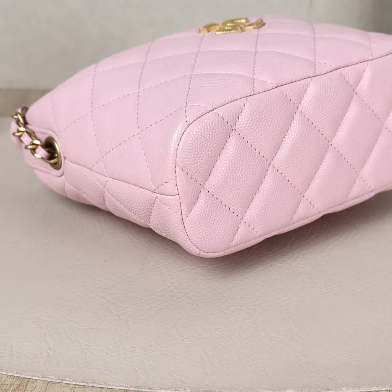 Chanel Crossbody Bag Gold-Tone Hardware Pink Grained Calfskin One Size21.5 × 7.5 × 19 cm — detail view 13 of 13